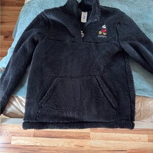 Disney Black and Red Fleece with Mickey Embroidery